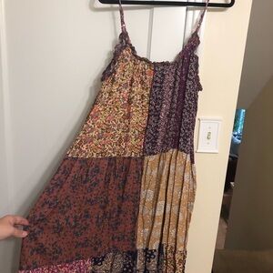 Bohemian Patchwork Midi Dress